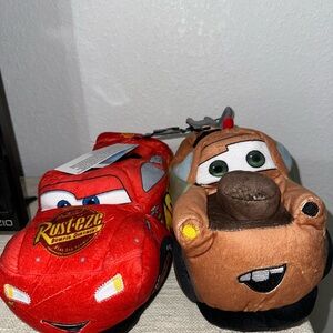 Disney Pixar Cars Lightning McQueen & Mater Plush 3D Slippers Size 4/5